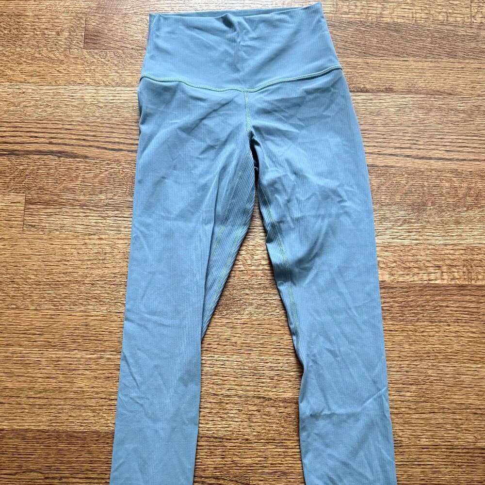 lululemon athletica High-Rise Ribbed Leggings in Belgian Blue sz 4